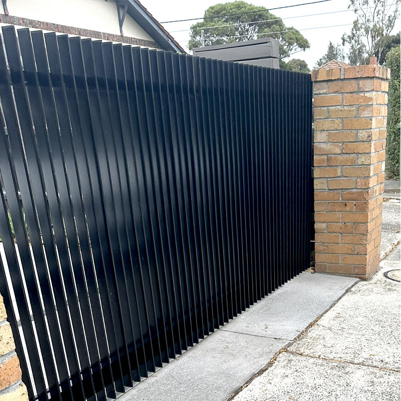 Aluminium Fin Blade Sliding Gate - DIY Gate Package- 1200mm high X 5100mm wide